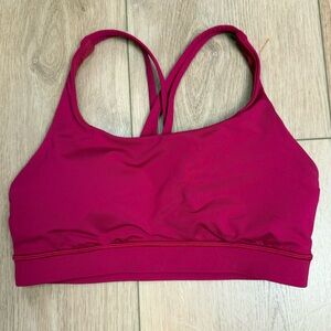 Lululemon Energy Bra Berry Rumble Size 6 Strappy Back Removable Pads